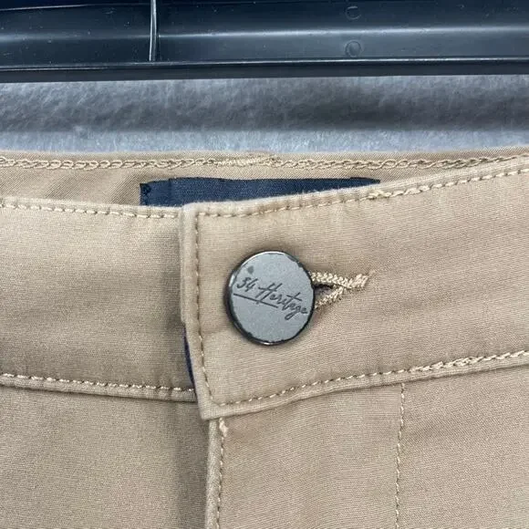 34 Heritage Pants Mens 32x32 Brown Verona Mid Rise Slim Leg Chino Stretch Casual - Picture 4 of 16